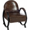 Fauteuil 1p Design Cuir/Metal Marron