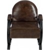 Fauteuil 1p Design Cuir/Metal Marron