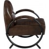 Fauteuil 1p Design Cuir/Metal Marron