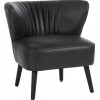 Fauteuil Club 1 Personne Pu/Bois Noir 73X71X75Cm