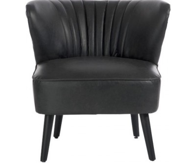 Fauteuil Club 1 Personne Pu/Bois Noir 73X71X75Cm