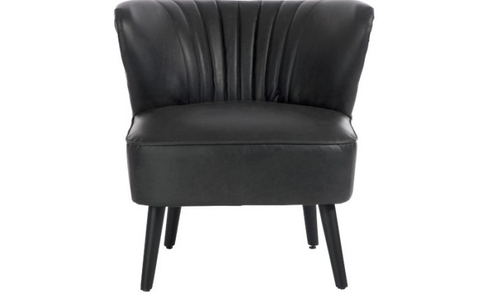 Fauteuil Club 1 Personne Pu/Bois Noir 73X71X75Cm