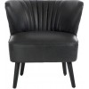 Fauteuil Club 1 Personne Pu/Bois Noir 73X71X75Cm