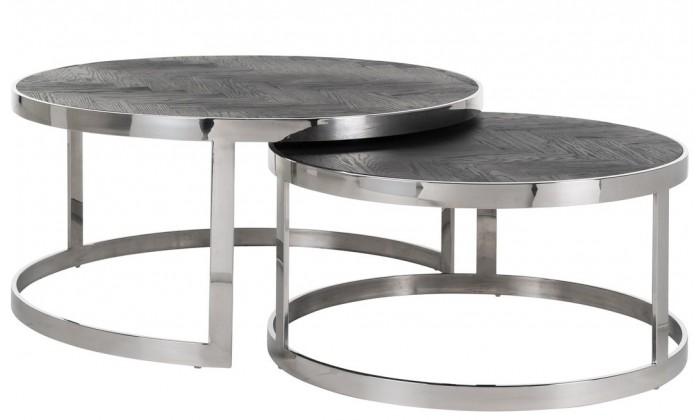 Table de salon silver set de 2 rond Blackbone