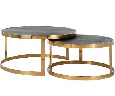 Table de salon silver set de 2 rond Blackbone