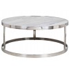 Table basse design avec marbre blanc rond 95Ø Levanto