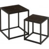 Set De 2 Tables Gigognes Basses Carrées Metal Noir