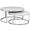 Table basse design avec marbre blanc set de 2 rond Levanto