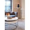 Table basse design avec marbre blanc set de 2 rond Levanto