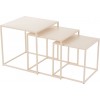 Set De 3 Tables Gigognes Carrées Metal Beige