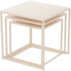 Set De 3 Tables Gigognes Carrées Metal Beige