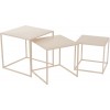 Set De 3 Tables Gigognes Carrées Metal Beige