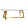 Table basse design gold/marbre blanc MODENA