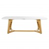 Table basse design gold/marbre blanc MODENA