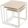 Set 3 Tables Gigognes Metal Laque Beige