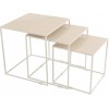 Set 3 Tables Gigognes Metal Laque Beige