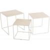 Set 3 Tables Gigognes Metal Laque Beige