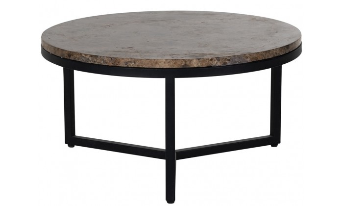 Table de salon 60Ø avec du marbre brun Orion