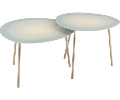 Set 3 Tables Gigognes Metal Laque Beige