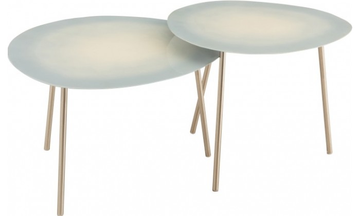 Set 3 Tables Gigognes Metal Laque Beige