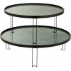 Set De 2 Tables Marbrées Fer/Verre Noir/Vert D'eau