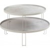 Set De 2 Tables Marbrées Fer/Verre Blanc