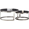 Set de 2 table basse design rond plateau avec marbre ou en verre au choix DANIELLO