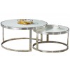 Set de 2 table basse design rond plateau avec marbre ou en verre au choix DANIELLO