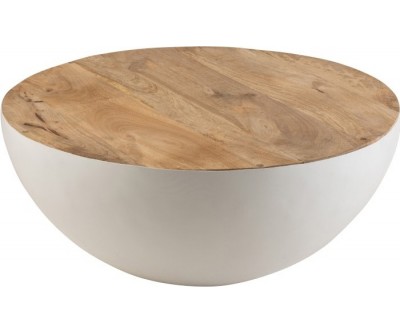 Table De Salon Petite Arrondie Triangulaire Bois Tea Tree Marron