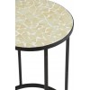 Set De 2 Tables Gigognes Eclat Mosaique Metal/Verre Noir/Jaune Pale