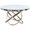 Table de salle à manger rond ultra design en acier inoxydable gold et plateau au choix CALIMERA