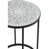 Set De 2 Tables Gigognes Eclat Mosaique Metal/Verre Noir/Orange