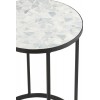 Set De 2 Tables Gigognes Etoile Mosaique Metal/Verre Noir/Blanc