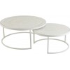 Set De 2 Tables Gigognes Basses Metal/Mdf Blanc