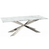 Table basse design acier inoxydable silver plateau avec marbre ou en verre ALVINA