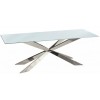 Table basse design acier inoxydable silver plateau avec marbre ou en verre ALVINA