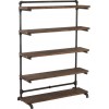 Etagere 5 Planches Tube Bois Naturel/Metal Gris