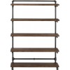 Etagere 5 Planches Tube Bois Naturel/Metal Gris