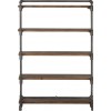 Etagere 5 Planches Tube Bois Naturel/Metal Gris