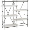 Etagere 5 Planches Tube Bois Naturel/Metal Gris