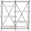 Etagere 5 Planches Tube Bois Naturel/Metal Gris