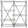 Etagere 5 Planches Tube Bois Naturel/Metal Gris