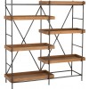 Etagere 6 Plateaux Bois Blanc/Metal Noir