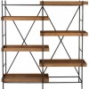 Etagere 6 Plateaux Bois Blanc/Metal Noir