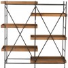 Etagere 6 Plateaux Bois Blanc/Metal Noir