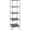 Etagere 4 Planches Croix Acier Inoxydable/Verre Trempe Or/Transparent