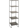 Etagere 4 Planches Croix Acier Inoxydable/Verre Trempe Or/Transparent