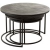 Table Gigogne Metal Or/Laque Noir Large