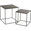 Set De 2 Table Gigogne Carree Oxidize Aluminium/Metal Antique Noir/Vert