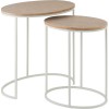 Set De 2 Table Gigogne Ovale Metal/Mdf Blanc/Naturel